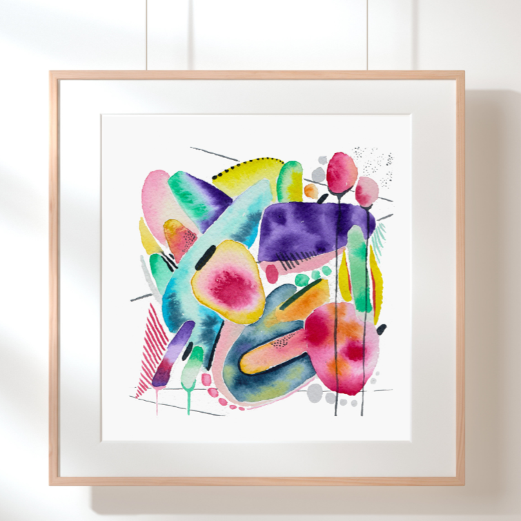 illustration tableau abstrait peinture aquarelle