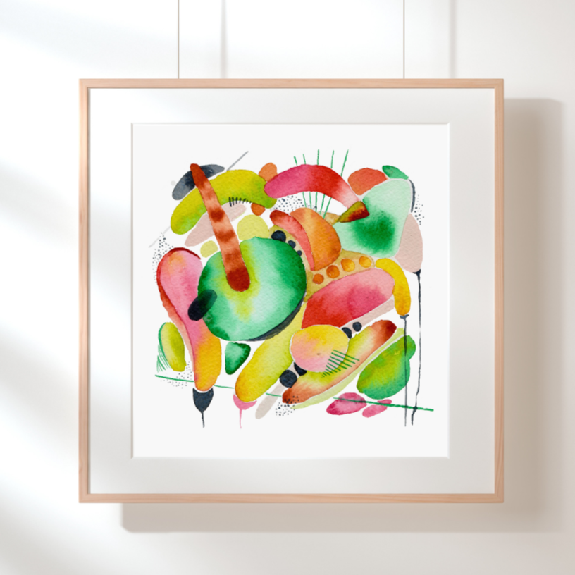Illustration à l'aquarelle - Composition abstraite -Harmonie #4