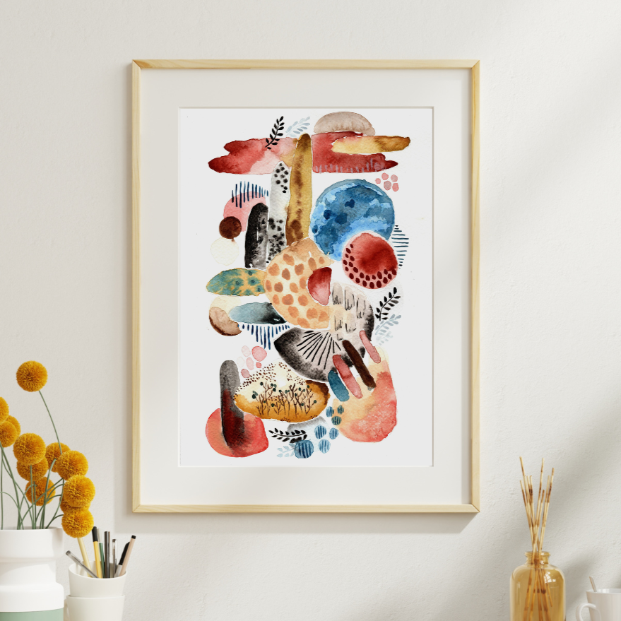 Illustration à l'aquarelle - Composition abstraite - Abstraction #1
