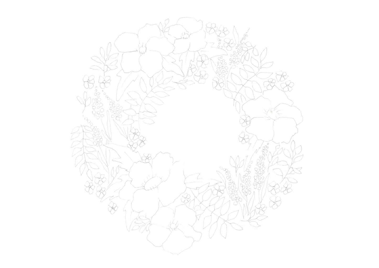 Dessin à imprimer "Couronne de Fleurs"