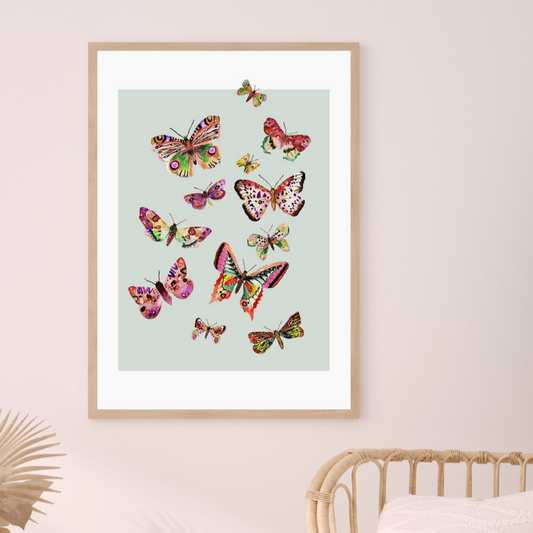 illustration papillons - tableau aquarelle studioatk - décoration murale