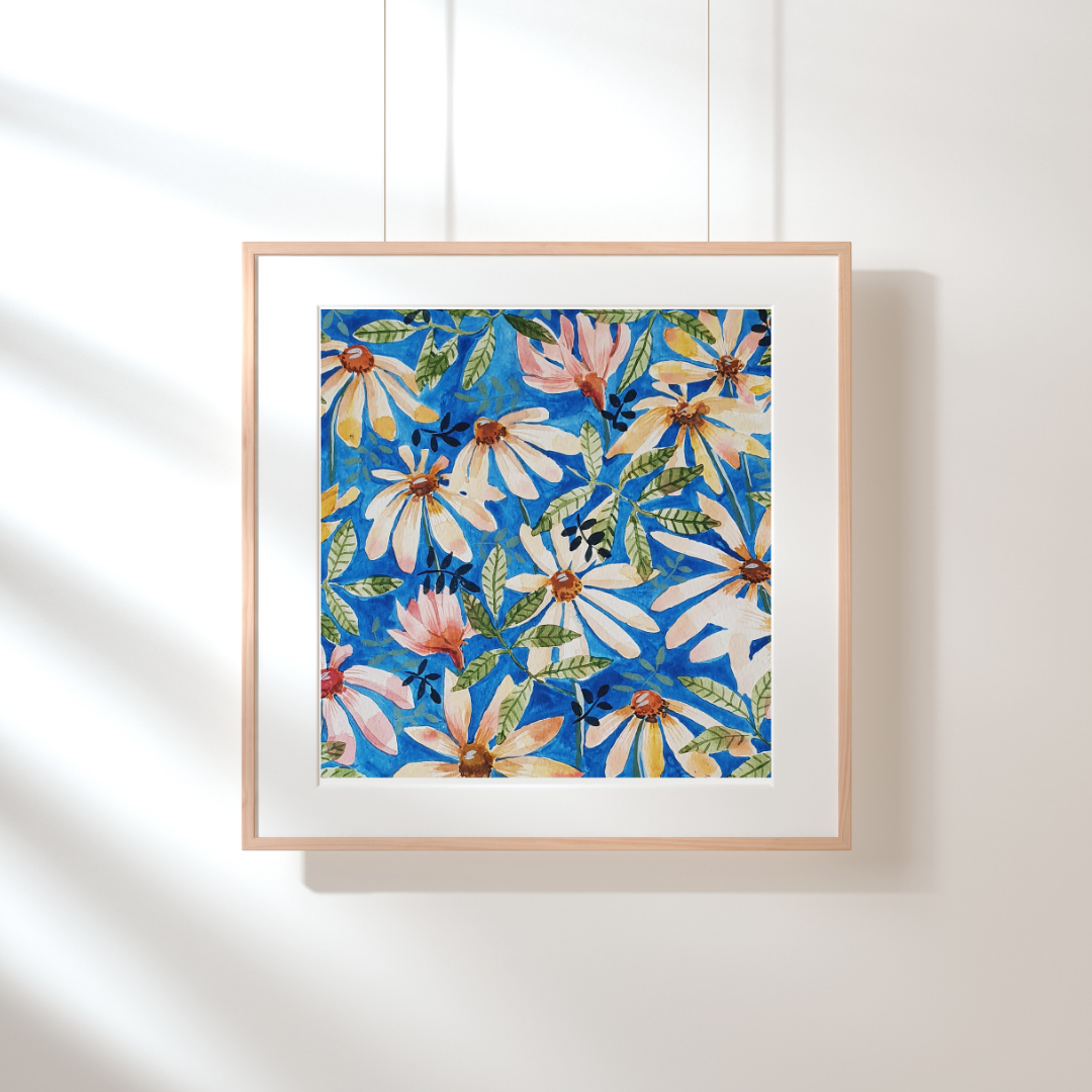 Illustration Carré de Fleurs jaunes