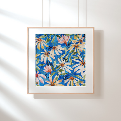 Illustration Carré de Fleurs jaunes