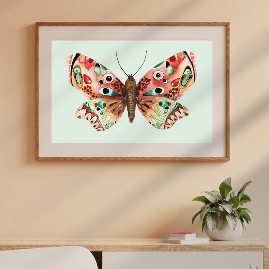 illustration papillon - tableau aquarelle studioatk - décoration murale