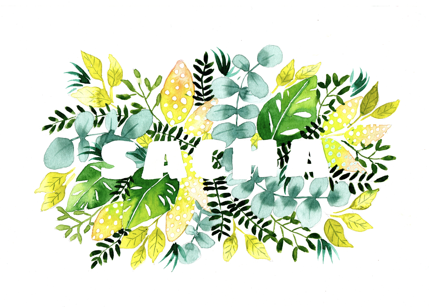 Aquarelle personnalisée – Prénom fleuri