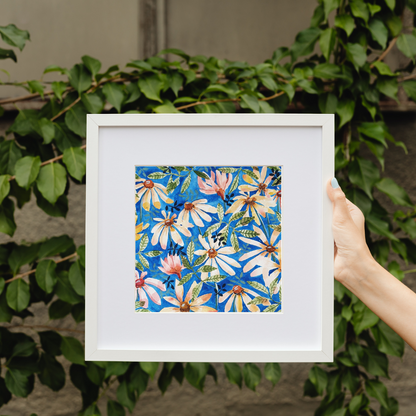 Illustration Carré de Fleurs jaunes