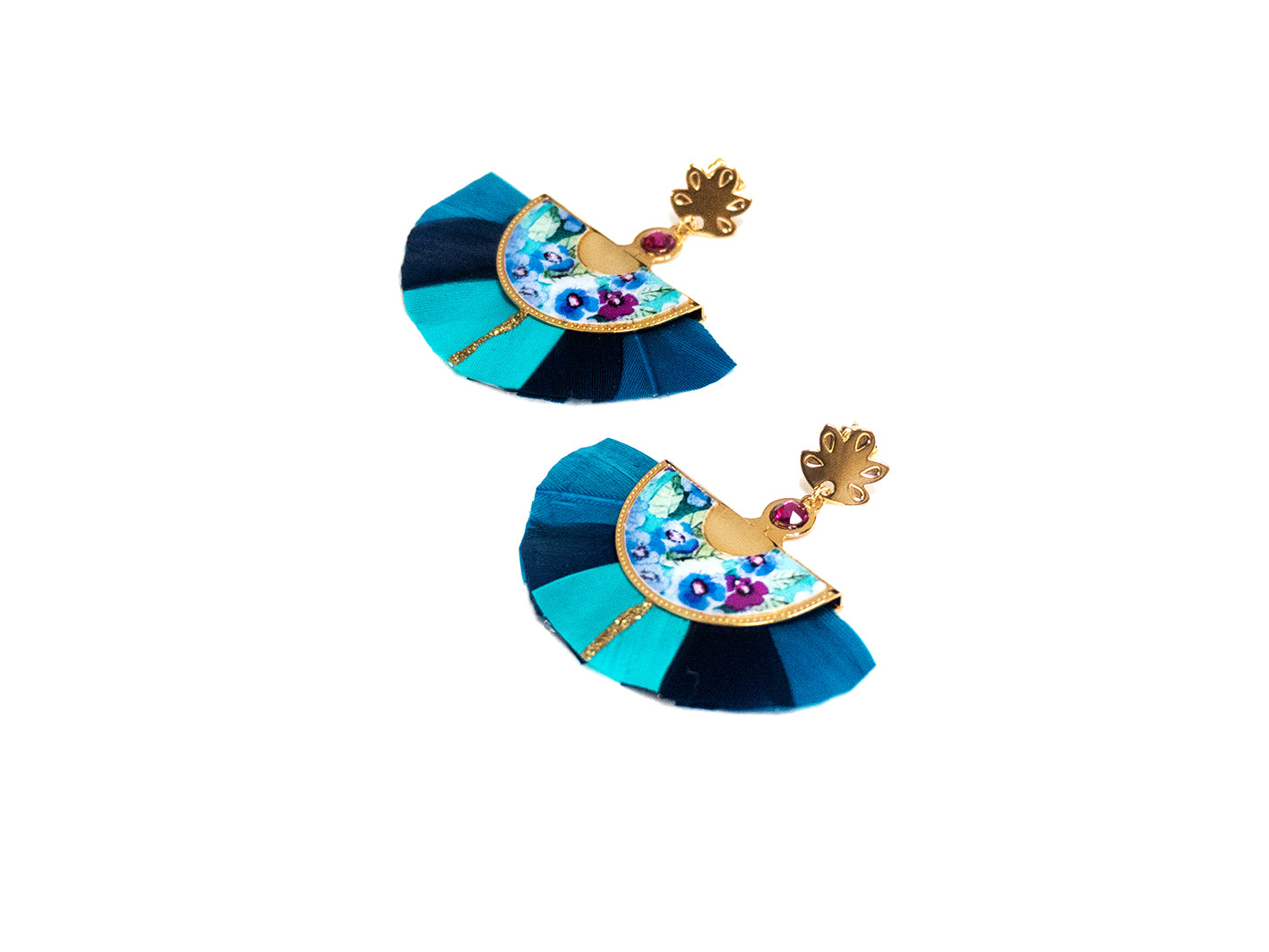 Boucles d'oreilles Gilda - bleu et turquoise